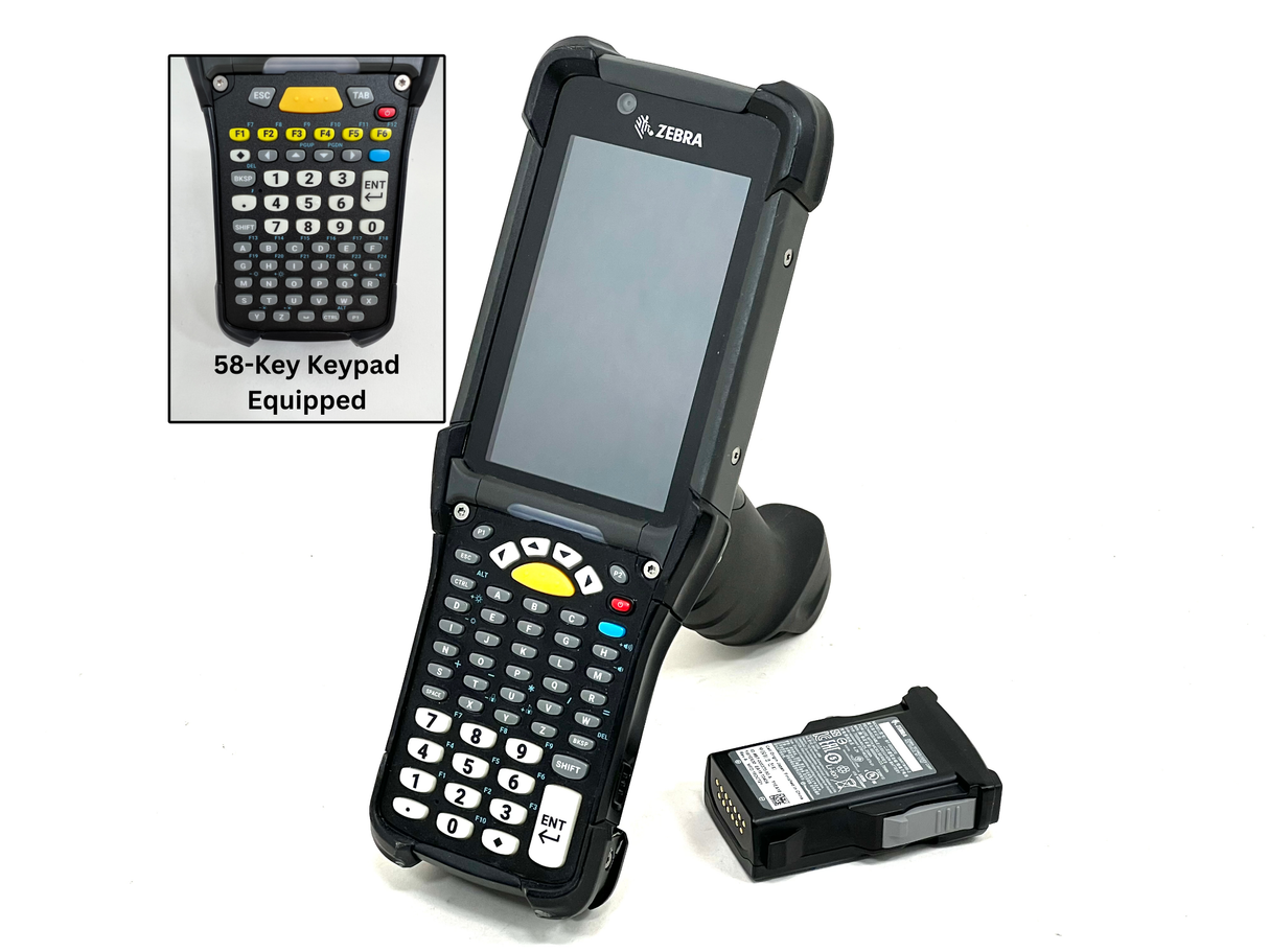 Zebra MC930B-GSEHG4NA ultra-rugged handheld mobile computer with 58-key keypad, SE4850 scan engine, and 4.3-inch display