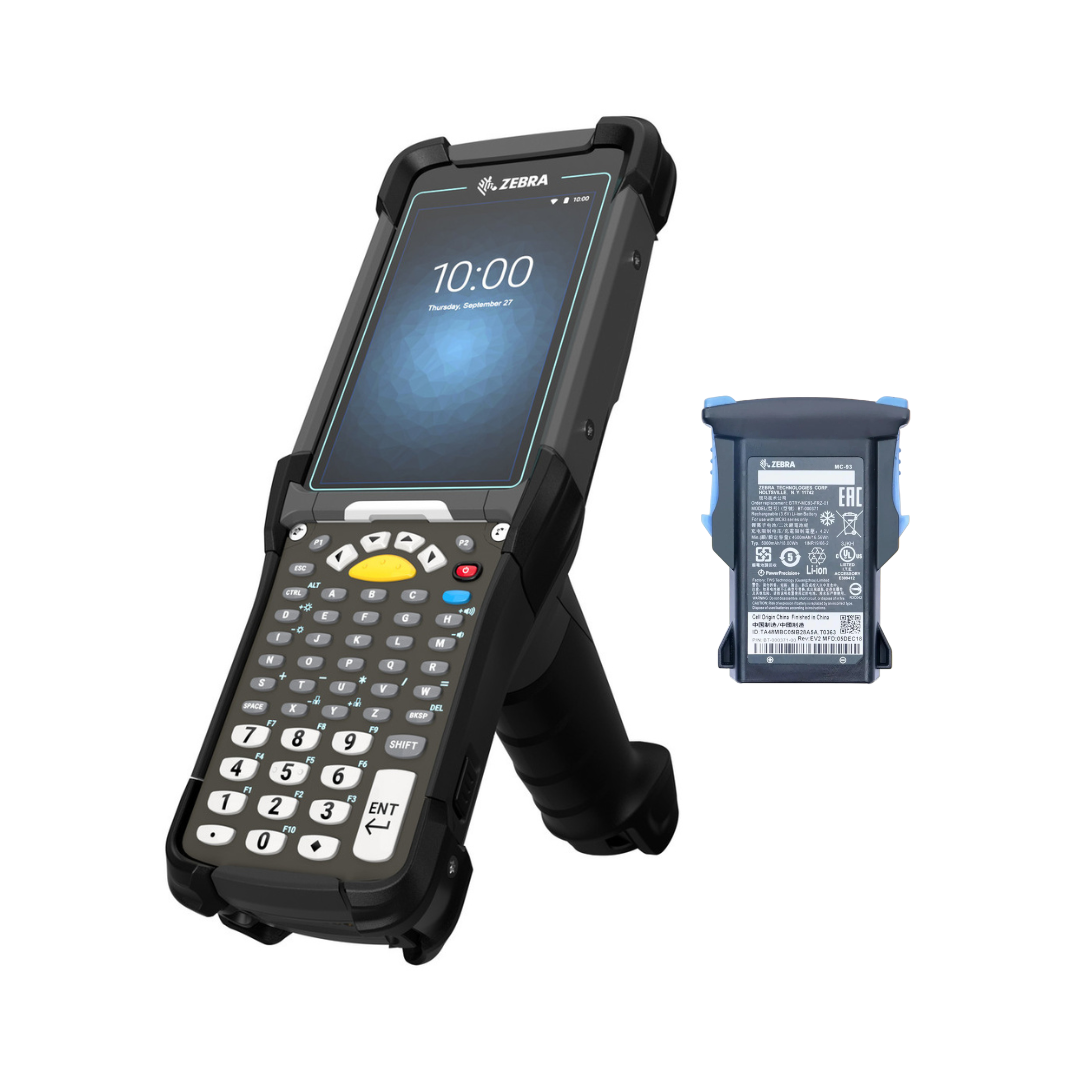 Zebra MC9300 freezer-grade mobile computer, part number MC930P-GFEDG4NA, with 53-key keypad and SE4850 long-range imager barcode scanner