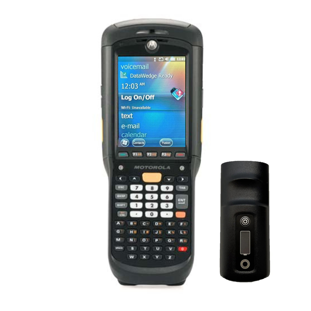 Zebra MC9590-KB0DAB00100 handheld scanner with battery, Windows Mobile 6.5, also known as MC9590 or MC9500 mobile computer or barcode scanner
