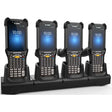 Non-OEM CRD-MC93-4SCHG-01 4-slot charging cradle for Zebra MC93XX and MC94XX mobile computers, with four devices docked and charging.