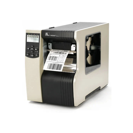 Zebra 140Xi4 (140-801-00200) industrial barcode label printer with 5-inch print width, 203 dpi resolution, and USB, serial, parallel, and Ethernet connectivity