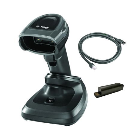 Zebra DS8178-SR7U2100PFW cordless barcode scanner kit with presentation cradle, battery, and USB cable, including scanner DS8178-SR0F007ZZWW and cradle CR8178-PC100F4WW, also known as DS8178 or DS8178-SR handheld scanner

