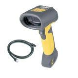 Zebra LS3408-FZ20005R barcode scanner with USB cable, also known as LS3408, Symbol, or Motorola LS3408-FZ fuzzy scanner
