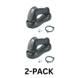 Zebra LS4278 wireless Bluetooth barcode scanner 2-pack with cradles and USB cables, models LS4278-TRBU0100ZWR and LS4278-SR20007ZZWR