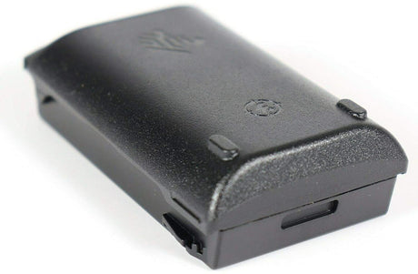 The matte black plastic side of the Zebra BTRY-MC33-52MA-01 high-capacity battery pack, showing its smooth texture.