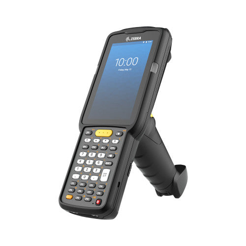 Zebra MC3300x handheld mobile computer with pistol-grip, 38-key numeric keypad, and SE4850 extended range scan engine