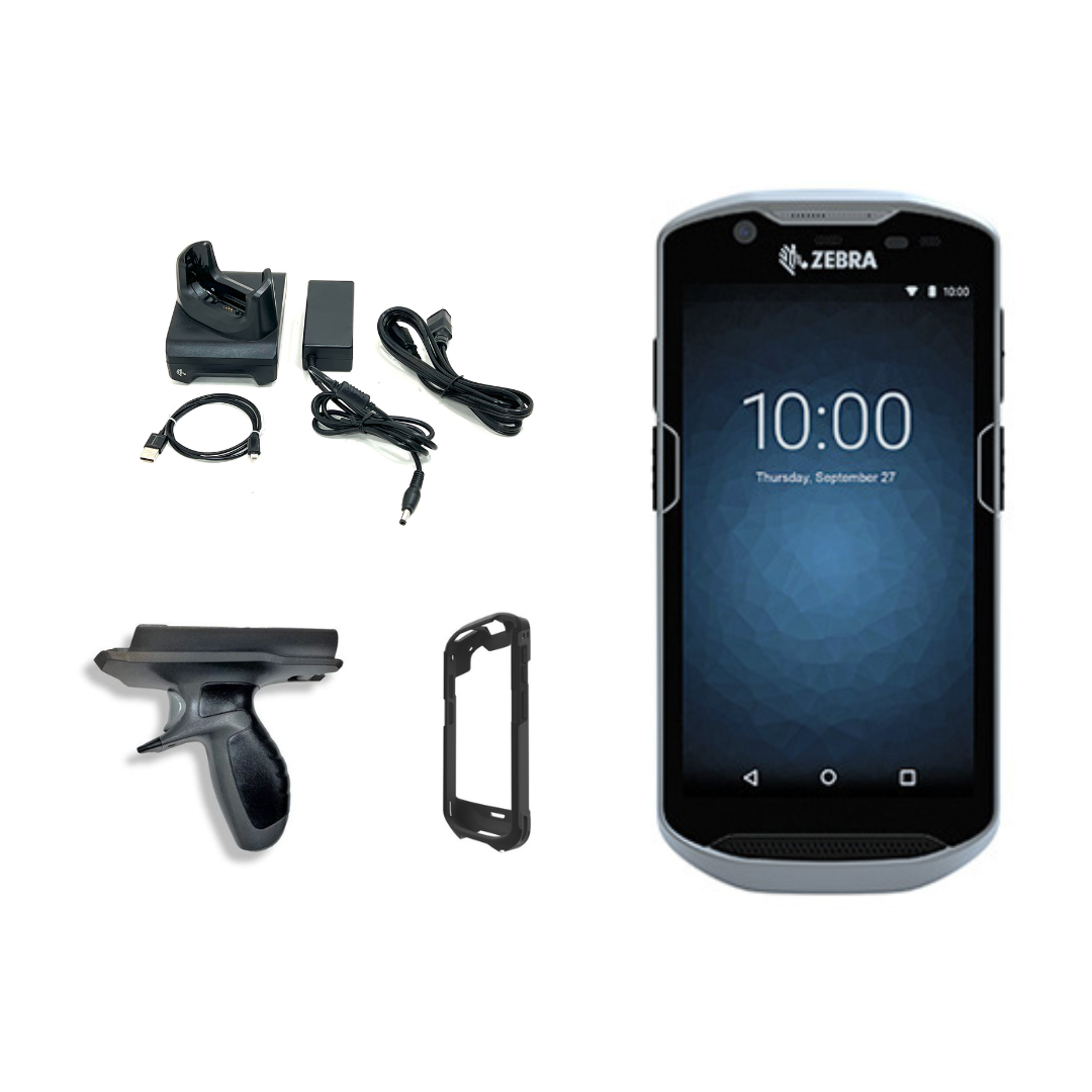 Zebra TC52 Mobile Computer Kit w/ Battery, Charger, Rugged Boot, and Trigger