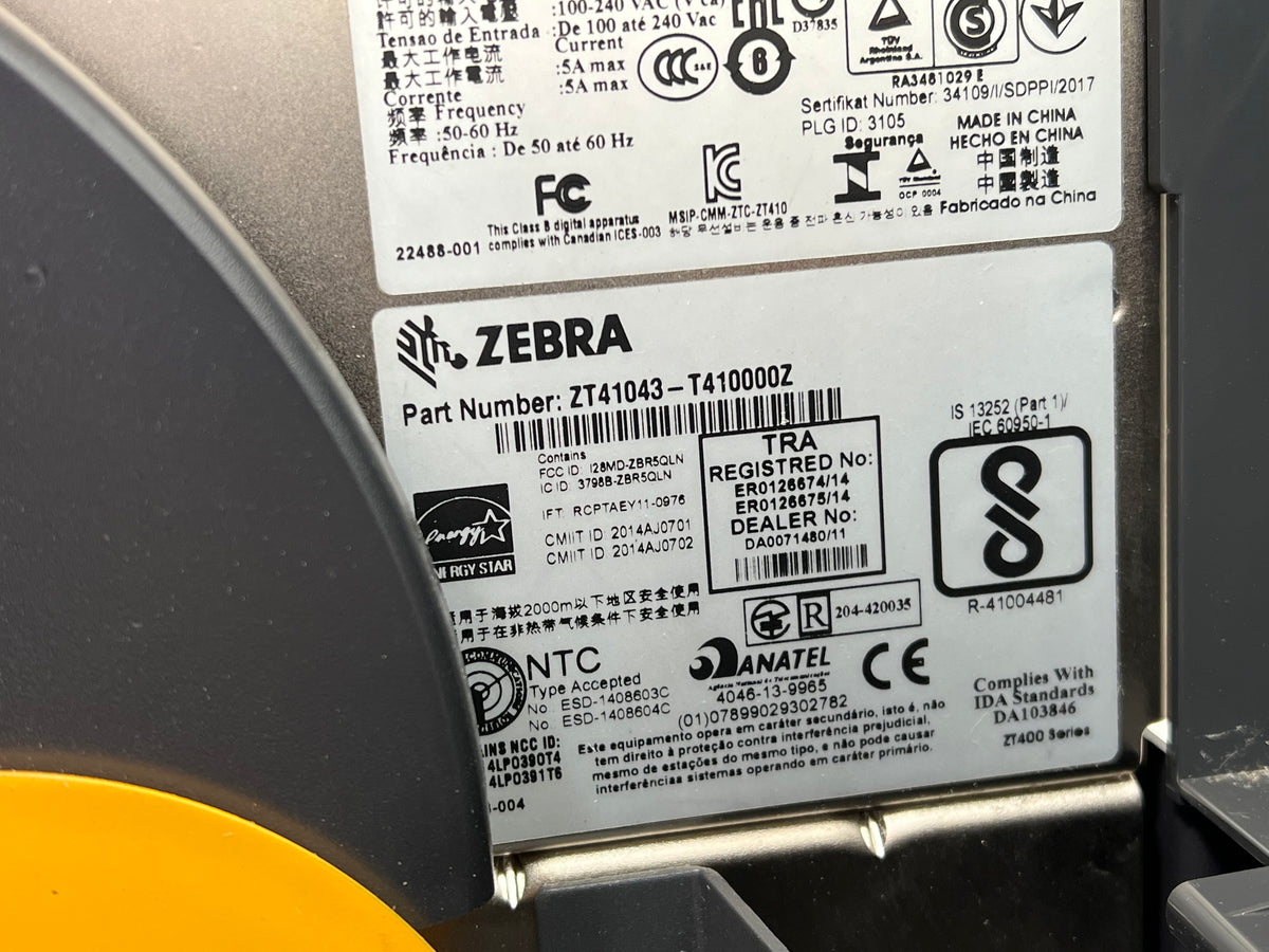 Modelnumber Zebra Zebra ZT41043-T410000Z Barcode Label Printer – ScanDepot